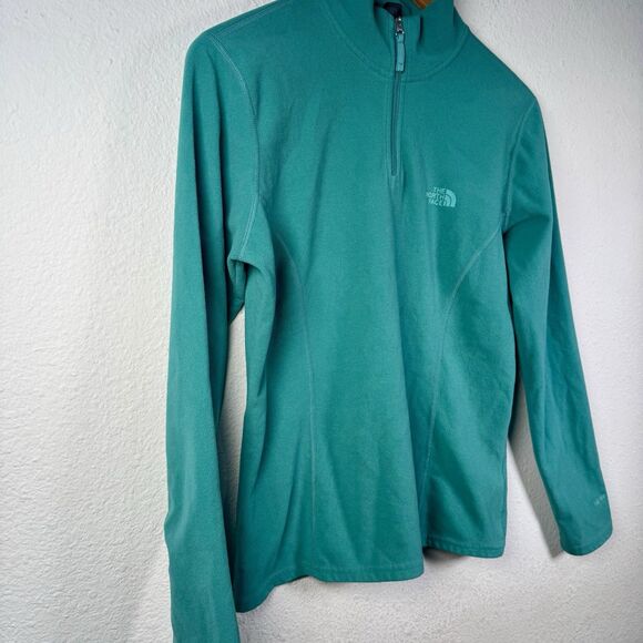 The North Face Womens Teal Quarter Zip Fleece Jacket Pullover Size Medium - Picture 4 of 7